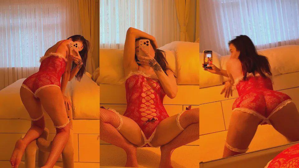 Esin Çepni Red Butt Spanking with Ruler by Boyfriend